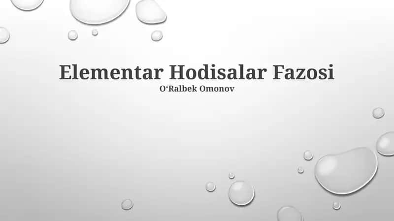 Elementar Hodisalar Fazosi