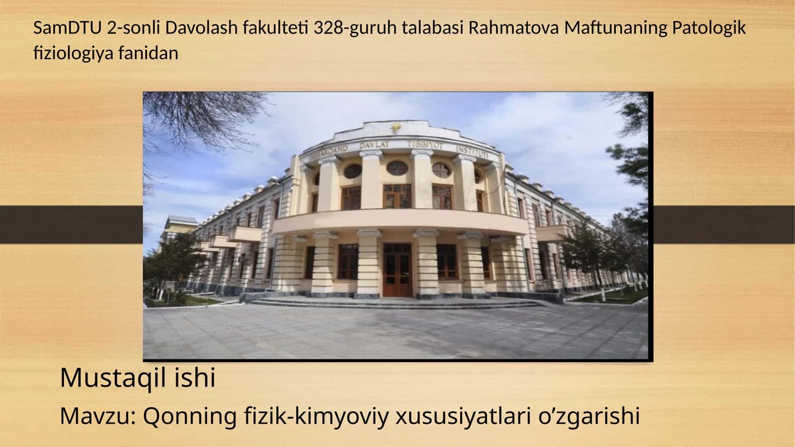 Qonning fizik-kimyoviy xususiyatlarining o'zgarishi