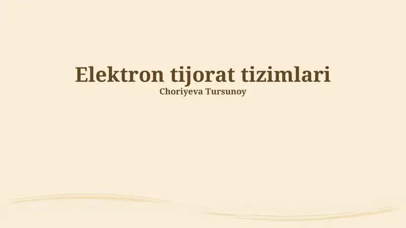 Elektron tijorat tizimlari
