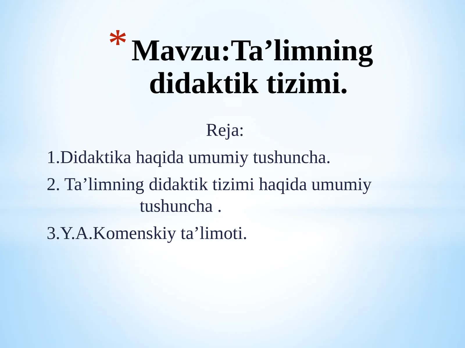 Ta’limning didaktik tizimi