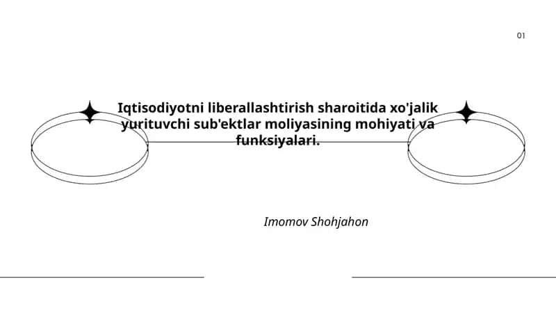 Iqtisodiyotni liberallashtirish sharoitida xo'jalik yurituvchi sub'ektlar moliyasining mohiyati va funksiyalari