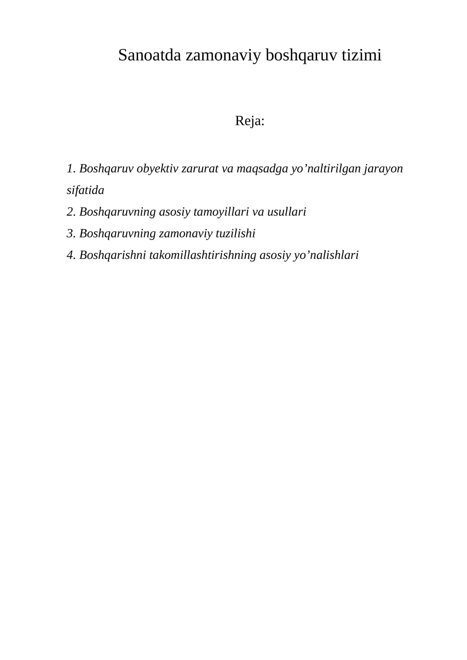 Boshqaruv tizimi