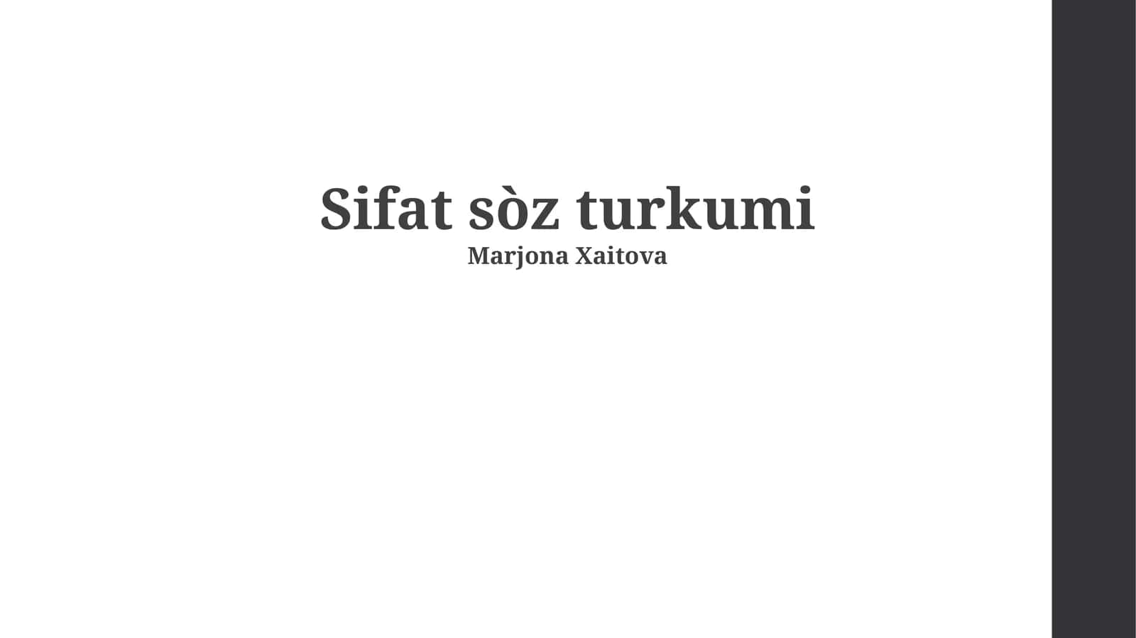 Sifat sòz turkumi
