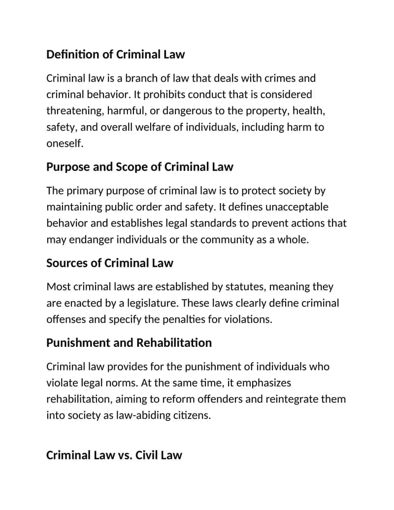Definition of Criminal Law
