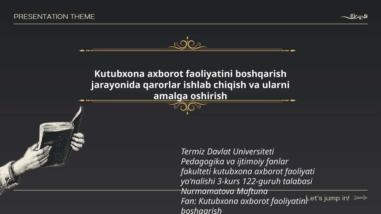 Kutubxona axborot faoliyatini boshqarish jarayonida qarorlar ishlab chiqish va ularni amalga oshirish