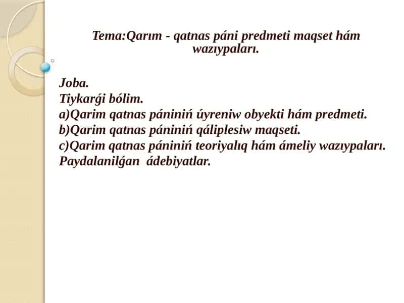 Qarim Qatnaslar