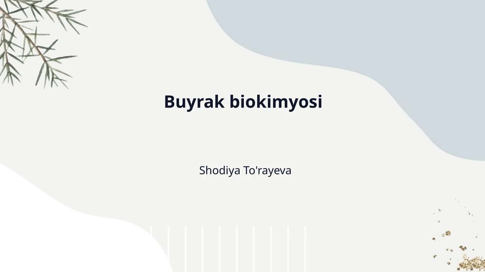 Buyrak biokimyosi