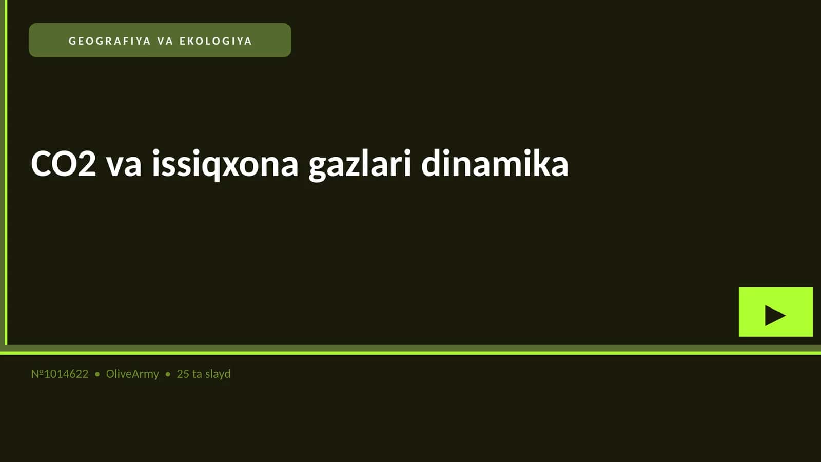CO2 va issiqxona gazlari dinamika