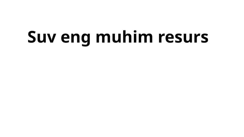 Suvning ahamiyati