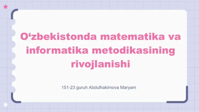 Matematika va informatika metodikasi