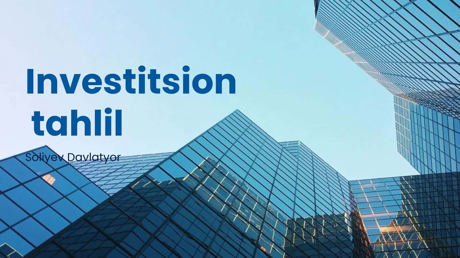 Investitsion tahlil