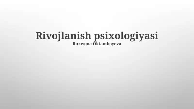 Psixososial rivojlanish