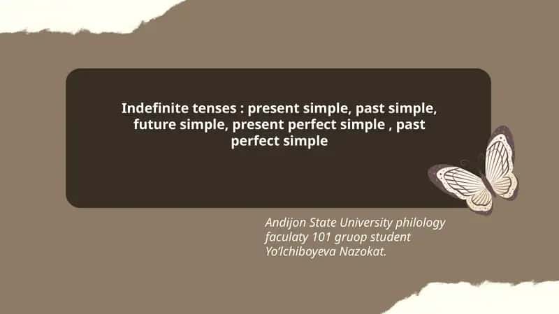 Indefinite Tenses