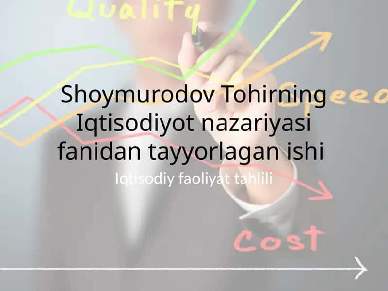 Iqtisodiyot nazariyasi fanidan tayyorlagan ishi