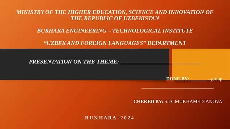 Uzbek and Foreign Languages Department Presentation