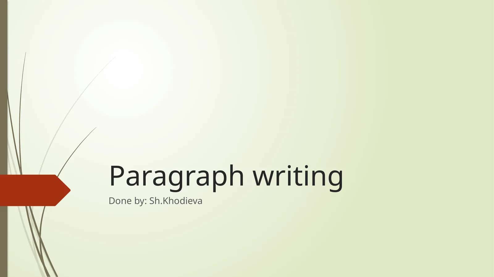 Paragraph writing