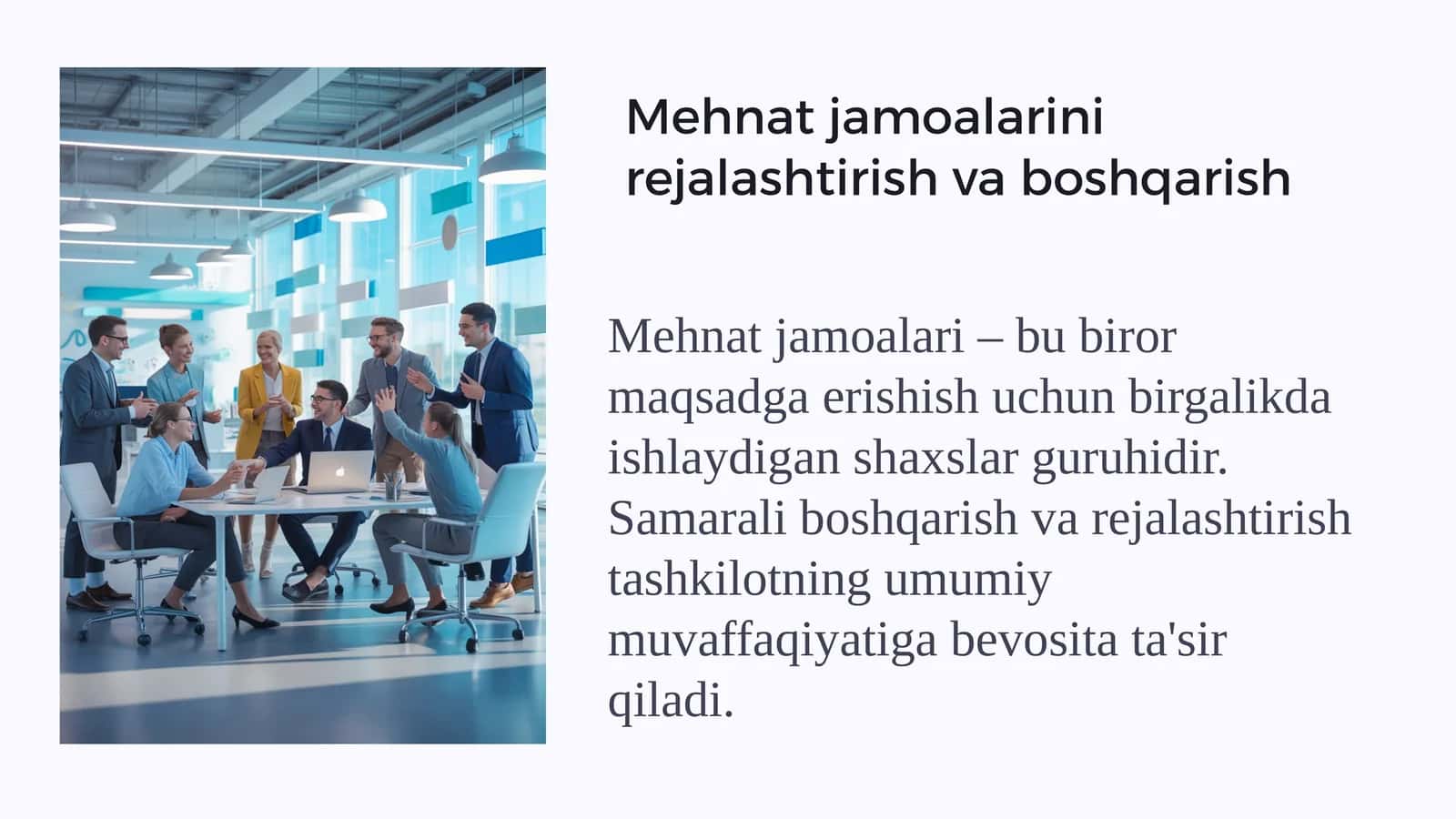 Mehnatjamoalarinirejalashtirishvaboshqarish