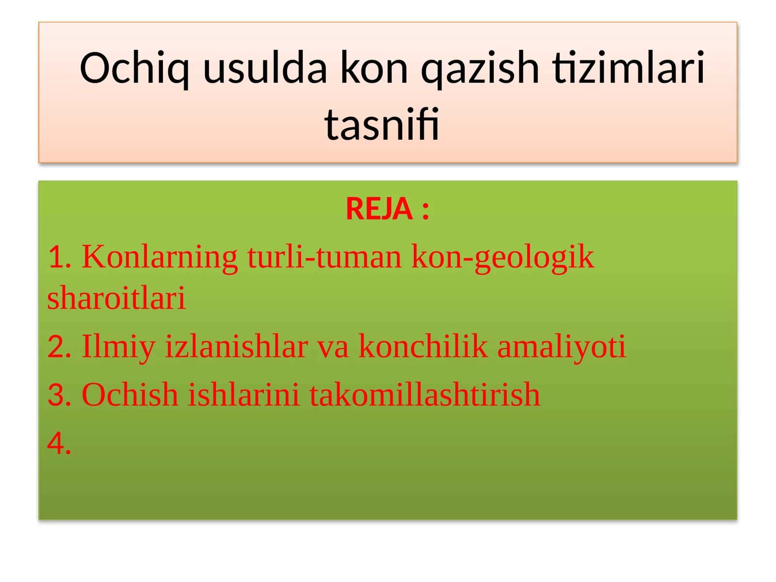 Konlarning turli-tuman kon-geologik sharoitlari