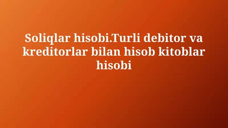 Soliqlar hisobi