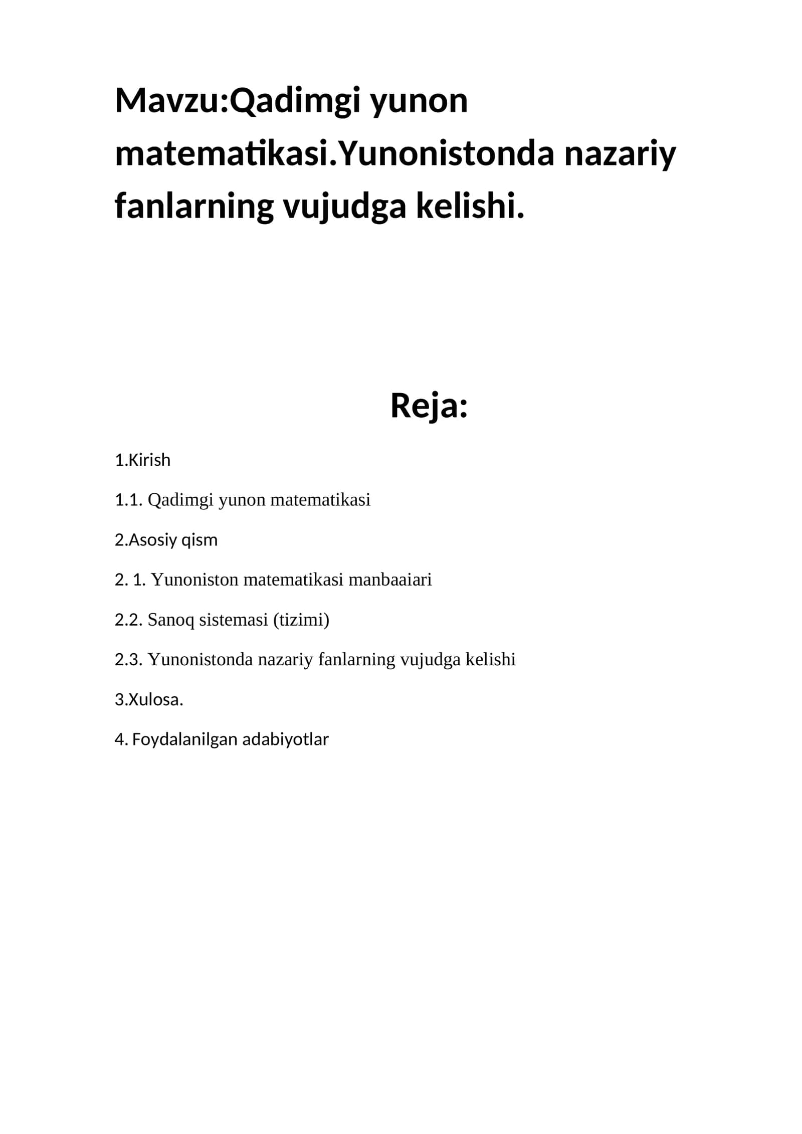Qadimgi yunon matematikasi