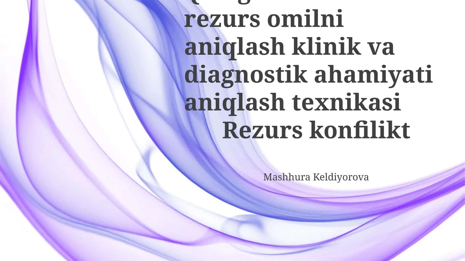 Qon guruhlari va rezurs omilni aniqlash klinik va diagnostik ahamiyati aniqlash texnikasi