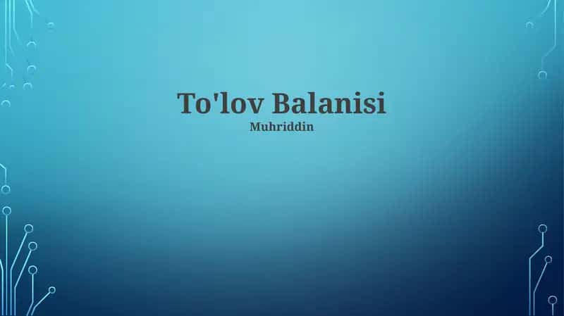 To'lov Balanisi