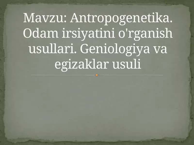 Antropogenetika