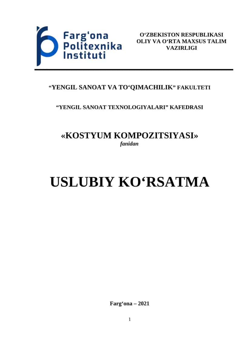 KOSTYUM KOMPOZITSIYASI