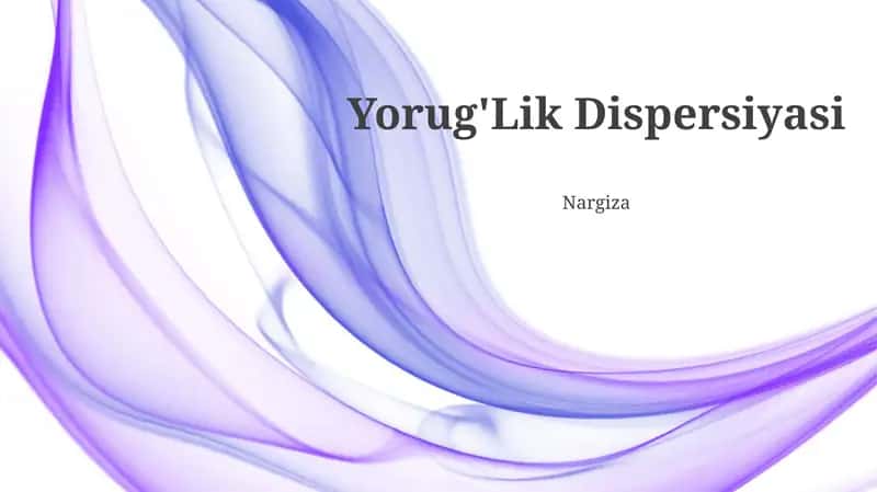 Yorug'Lik Dispersiyasi