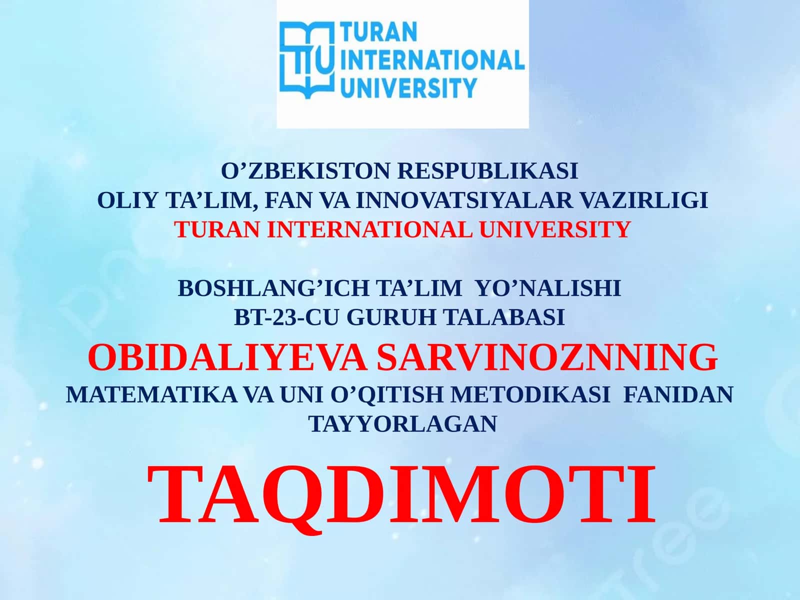 TO‘G’RI TO‘RTBURCHAK VA KVADRATNING PERIMETRI, YUZAGA DOIR MASALALAR YECHISHGA O‘RGATISH METODIKASI