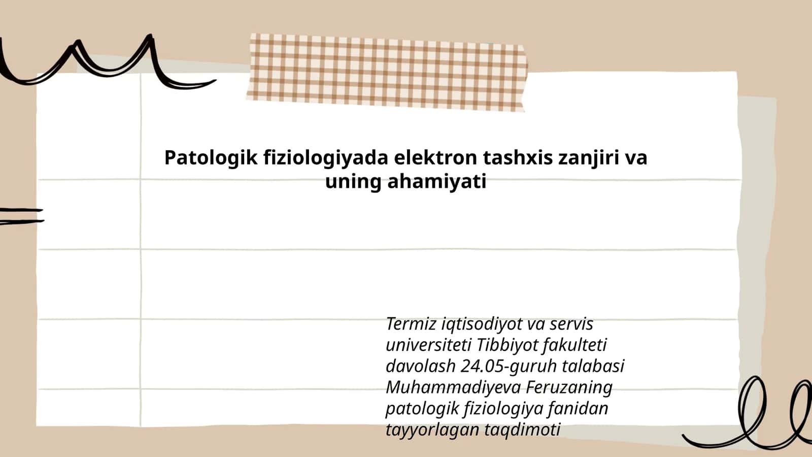 Patologik fiziologiyada elektron tashxis zanjiri va uning ahamiyati