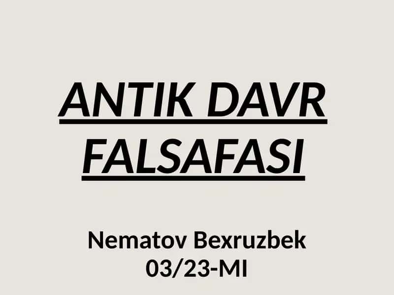 ANTIKDAVR FALSAFASI