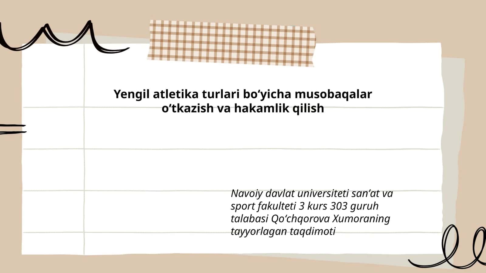 Yengil atletika turlari boʻyicha musobaqalar oʻtkazish va hakamlik qilish