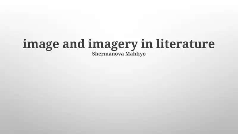Figurative Language and Imagery