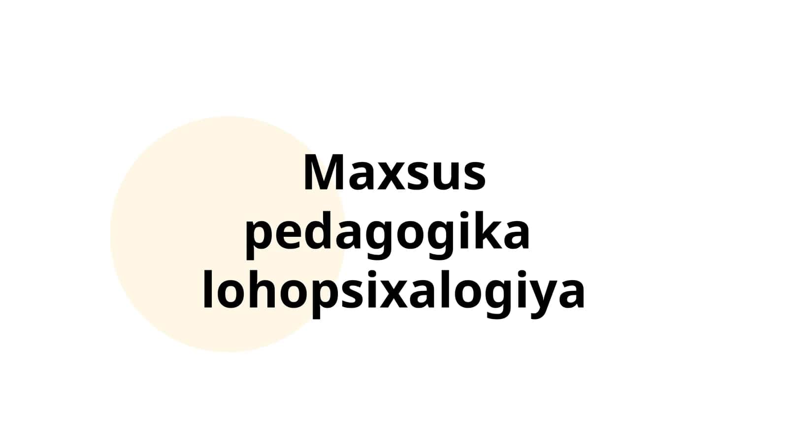 Maxsus pedagogika lohopediya yonalishi MPL_CU_22 guruh talabasi Omonova Layloning maxsus pedagogika lohopsixalogiya fanidan mustaqil talim uchun tayyorlagan taqdimoti