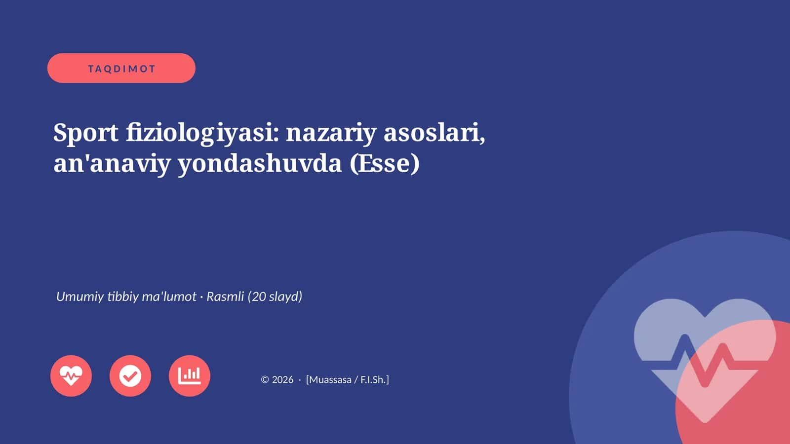 Sport fiziologiyasi: nazariy asoslari, an'anaviy yondashuvda (Esse)