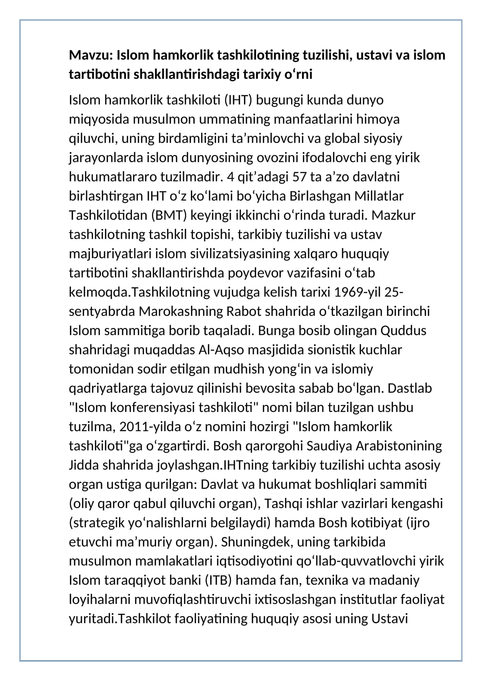 islom hamkotlik tashkiloti