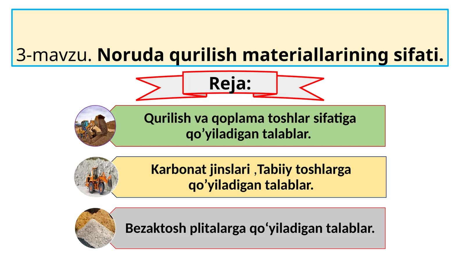 Noruda qurilish materiallarining sifati