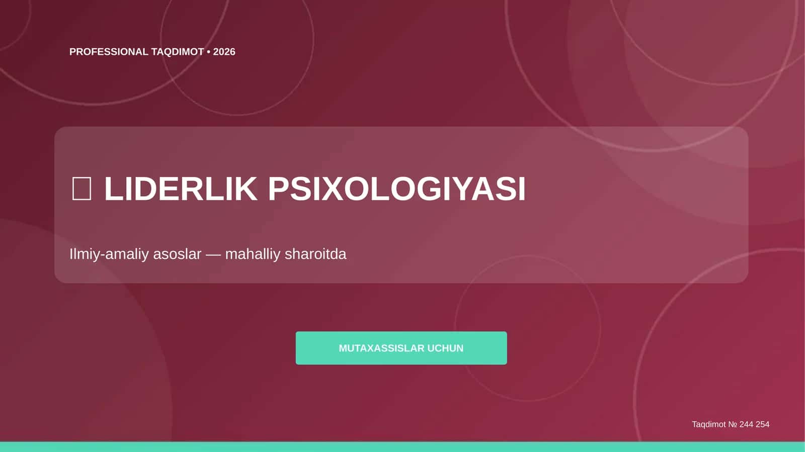 LIDERLIK PSIXOLOGIYASI