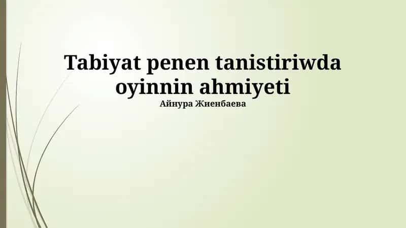 Tábiyat Penen Tanısıw