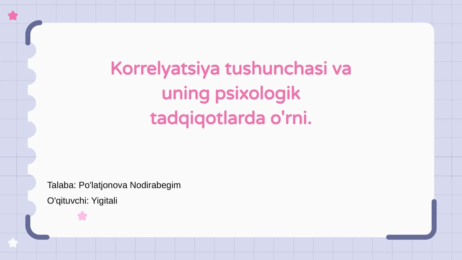 Korrelyatsiya tushunchasi va uning psixologik tadqiqotlarda o'rni