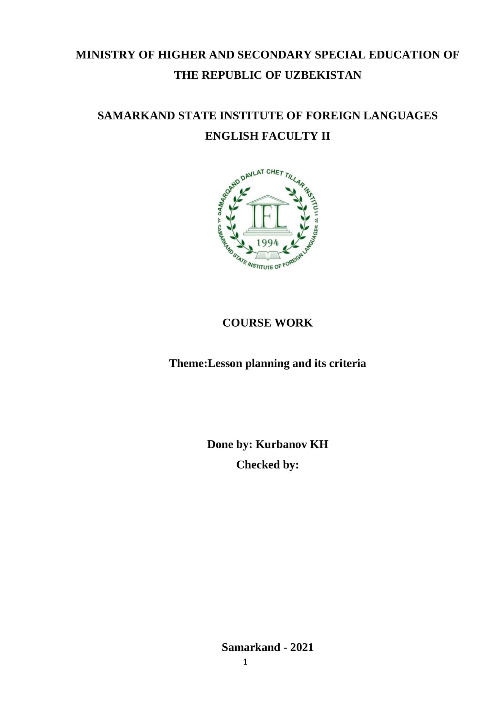 Lesson Planning and Its Criteria
