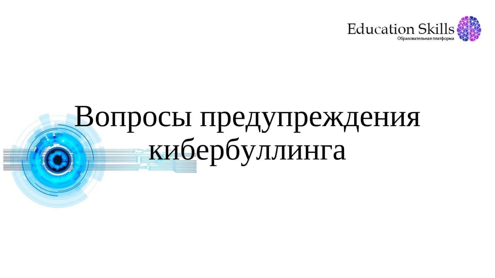 Вопросы предупреждения кибербуллинга
