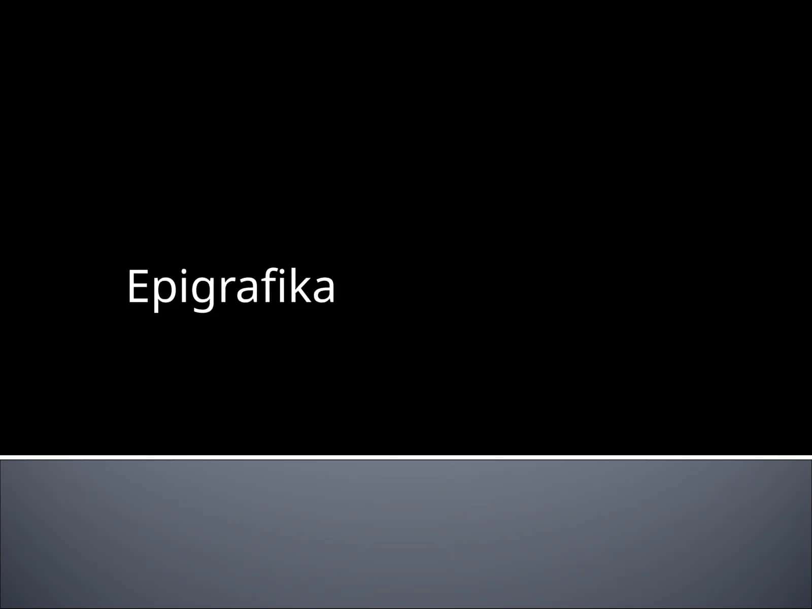 Epigrafika