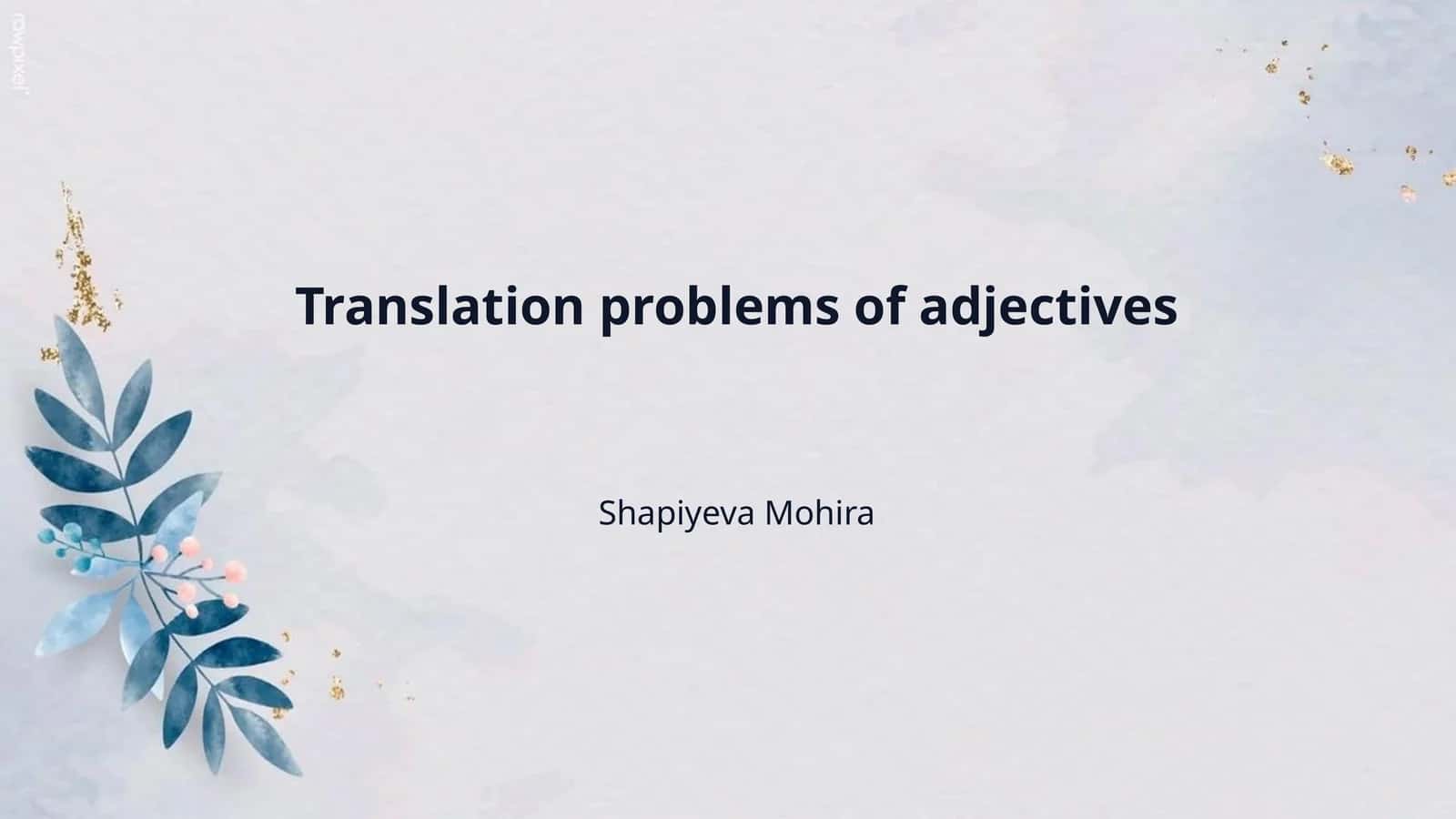 Translation problems of adjectives