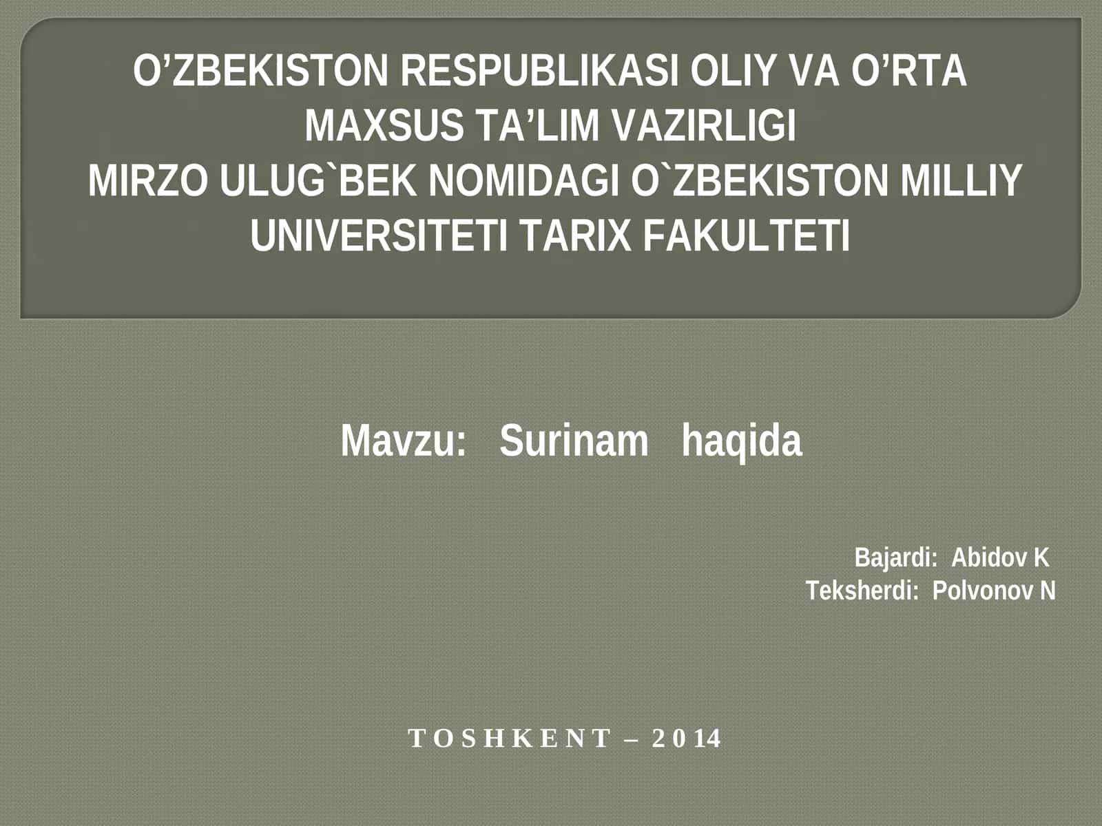 Surinam haqida