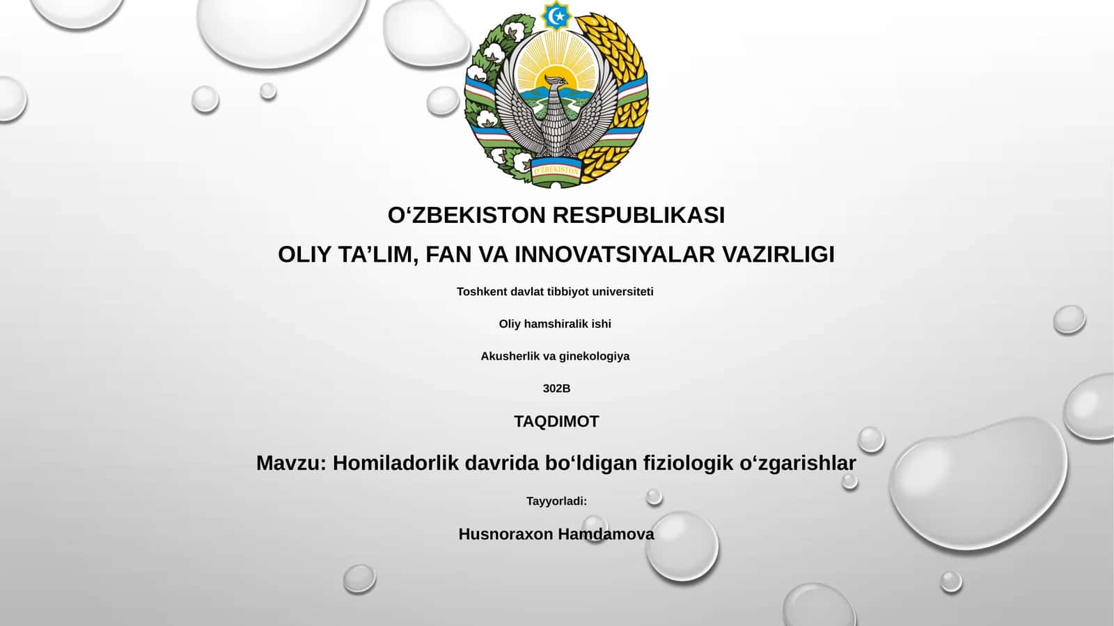 Homiladorlik davrida boʻldigan fiziologik oʻzgarishlar