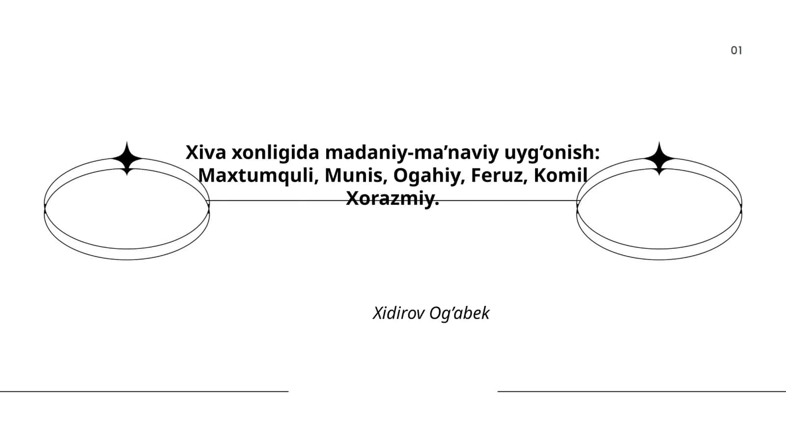 Xiva xonligida madaniy-ma’naviy uyg‘onish: Maxtumquli, Munis, Ogahiy, Feruz, Komil Xorazmiy