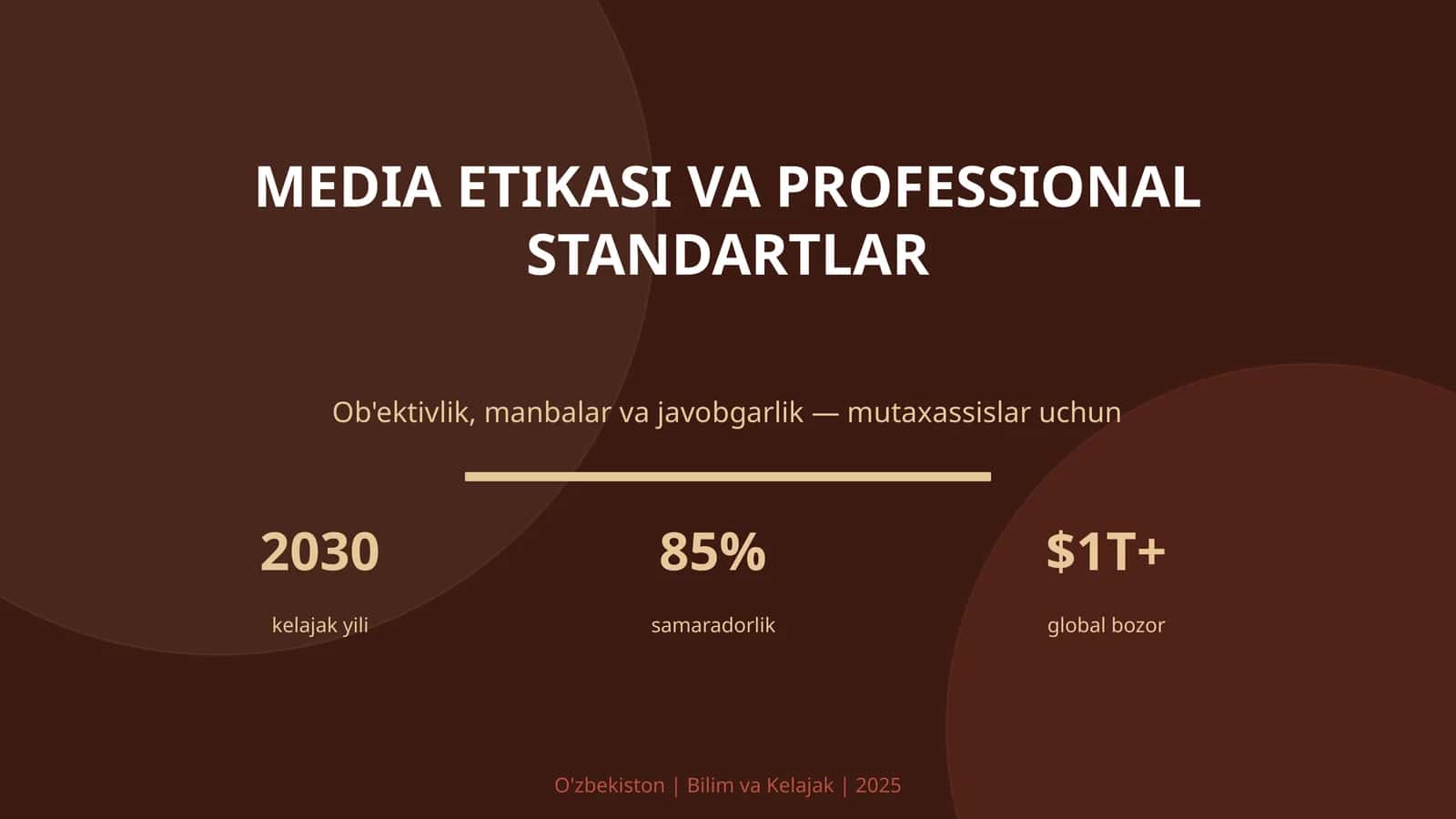 MEDIA ETIKASI VA PROFESSIONAL STANDARTLAR
