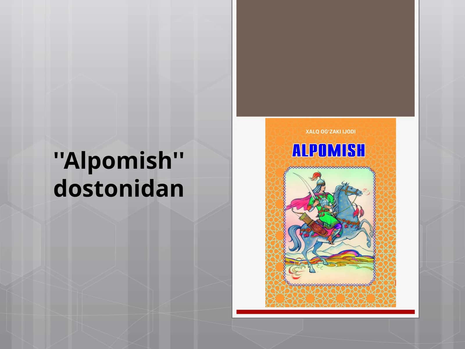 “ALPOMISH” DOSTONIDAN